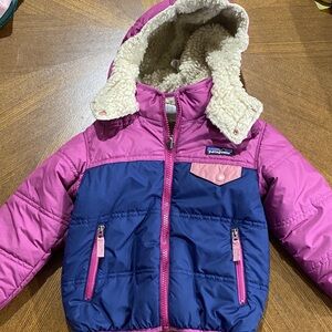 Patagonia Pink and Navy Hooded Jacket
